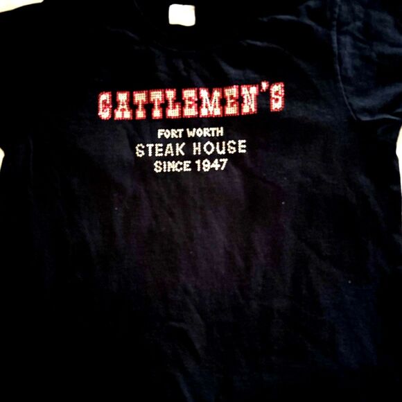 Cattlemen’s Steakhouse Fort Worth Rhinestone Women’s T-Shirt Medium - Picture 2 of 3